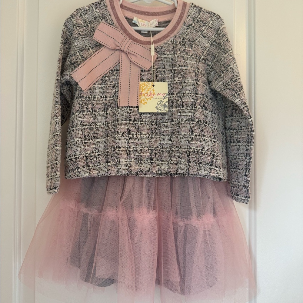 Truly Me Pink and Gray Girls Matching Set